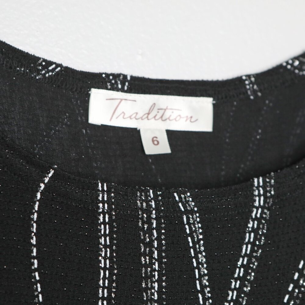 Vintage Traditions Glitter Jacket & Sleeveless Blouse Top Stretch Black Silver - Picture 9 of 15
